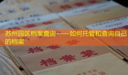 苏州园区档案查询——如何托管和查询自己的档案