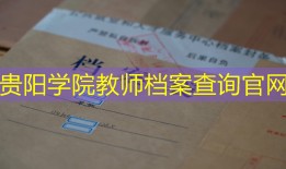 贵阳学院教师档案查询官网