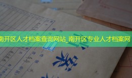 南开区人才档案查询网站_南开区专业人才档案网