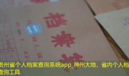 贵州省个人档案查询系统app_神州大地，省内个人档案查询工具