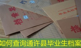 如何查询通许县毕业生档案
