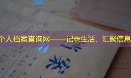 个人档案查询网——记录生活、汇聚信息