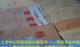 人才中心存放档案价格查询——寻求专业中国个人人事档案储存价格？来看我们的文章！