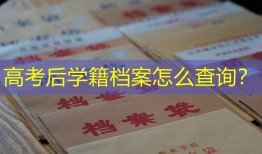 高考后学籍档案怎么查询？