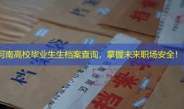 河南高校毕业生生档案查询，掌握未来职场安全！