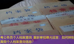 考公务员个人档案查询_重新审视曝光谣言：如何辨别真假个人档案查询信息？
