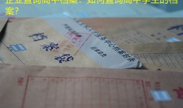 企业查询高中档案：如何查询高中学生的档案？