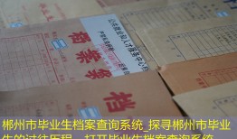 郴州市毕业生档案查询系统_探寻郴州市毕业生的过往历程，打开毕业生档案查询系统