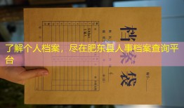 了解个人档案，尽在肥东县人事档案查询平台