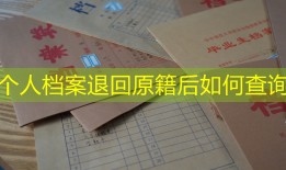 个人档案退回原籍后如何查询
