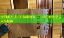 沈阳市人才中心档案查询——轻松查询个人人事档案