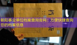 朝阳事业单位档案查询官网：方便快捷查询您的档案信息