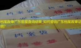 档案政审广东哪里查询结果_如何查询广东档案政审证明？