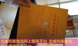武威档案查询网上服务平台_武威档案查询，网上便捷服务平台，让您办事不出门。