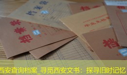西安查询档案_寻觅西安文书：探寻旧时记忆