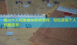 银川个人档案查询系统官网：轻松获取个人档案信息