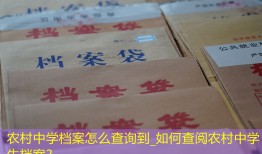 农村中学档案怎么查询到_如何查阅农村中学生档案？