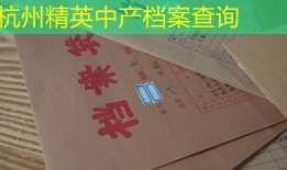 杭州精英中产档案查询