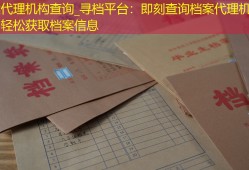 档案代理机构查询_寻档平台：即刻查询档案代理机构，轻松获取档案信息