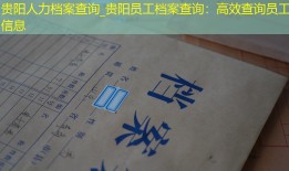 贵阳人力档案查询_贵阳员工档案查询：高效查询员工信息