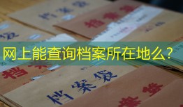 网上能查询档案所在地么？