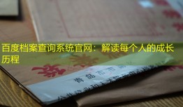 百度档案查询系统官网：解读每个人的成长历程