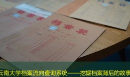 云南大学档案流向查询系统——挖掘档案背后的故事