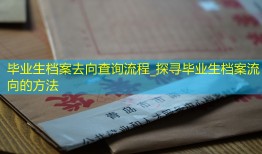 毕业生档案去向查询流程_探寻毕业生档案流向的方法