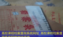 高校课程档案查询系统网址_高校课程档案查询系统网络地址延伸