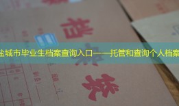 盐城市毕业生档案查询入口——托管和查询个人档案