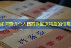 如何查询个人档案退回原籍后的信息