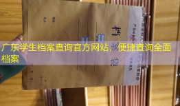 广东学生档案查询官方网站，便捷查询全面档案