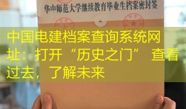 中国电建档案查询系统网址：打开“历史之门” 查看过去，了解未来