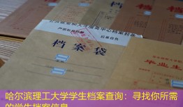 哈尔滨理工大学学生档案查询：寻找你所需的学生档案信息
