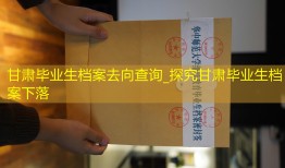 甘肃毕业生档案去向查询_探究甘肃毕业生档案下落