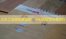 北京工信部档案查询：轻松获取您所需资料