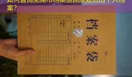 如何查询芜湖市档案退回原籍后的个人档案？