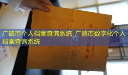 广德市个人档案查询系统_广德市数字化个人档案查询系统