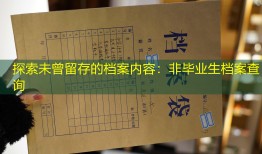 探索未曾留存的档案内容：非毕业生档案查询