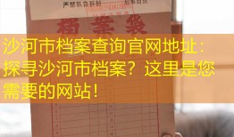 沙河市档案查询官网地址：探寻沙河市档案？这里是您需要的网站！