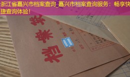 浙江省嘉兴市档案查询_嘉兴市档案查询服务：畅享快捷查询体验！