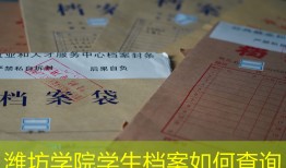 潍坊学院学生档案如何查询