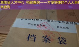 湖南省人才中心 档案查询——方便快捷的个人人事档案查询