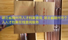 湖北省随州市人才档案查询_湖北省随州市个人人才档案在线查阅服务