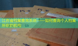 江苏省档案查询系统——如何查询个人档案所在的机构