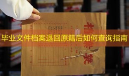 毕业文件档案退回原籍后如何查询指南