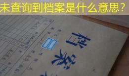 未查询到档案是什么意思？
