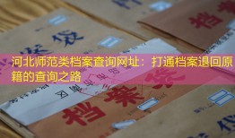 河北师范类档案查询网址：打通档案退回原籍的查询之路