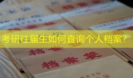 考研往届生如何查询个人档案？