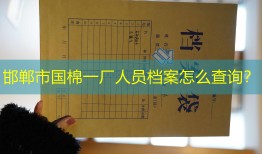 邯郸市国棉一厂人员档案怎么查询？